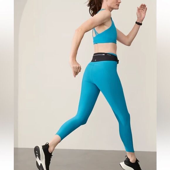 NWT New ATHLETA Pacesetter 7/8 High Rise Tight Legging Teal Blue M - Picture 3 of 8